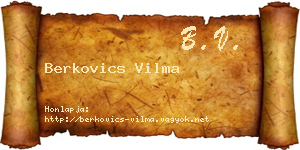 Berkovics Vilma névjegykártya